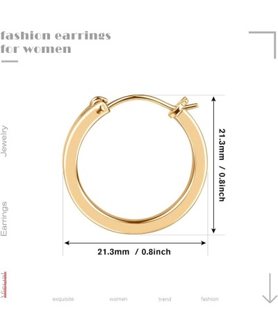 Gold Plated Hoop Earrings, Silver/Gold Lightweight Hypoallergenic Hoops Earrings for Women, Size: 32mm 21mm-gold hoop $10.61 ...