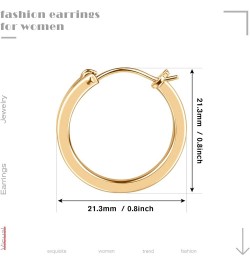 Gold Plated Hoop Earrings, Silver/Gold Lightweight Hypoallergenic Hoops Earrings for Women, Size: 32mm 21mm-gold hoop $10.61 ...