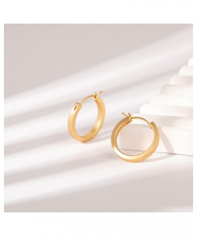 Gold Plated Hoop Earrings, Silver/Gold Lightweight Hypoallergenic Hoops Earrings for Women, Size: 32mm 21mm-gold hoop $10.61 ...