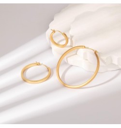 Gold Plated Hoop Earrings, Silver/Gold Lightweight Hypoallergenic Hoops Earrings for Women, Size: 32mm 21mm-gold hoop $10.61 ...