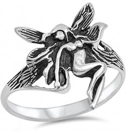 Sterling Silver Fairy Ring Oxidized Antiqued Finish Faerie Band 925 Sizes 4-12 $13.50 Rings