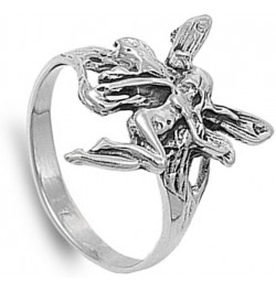 Sterling Silver Fairy Ring Oxidized Antiqued Finish Faerie Band 925 Sizes 4-12 $13.50 Rings