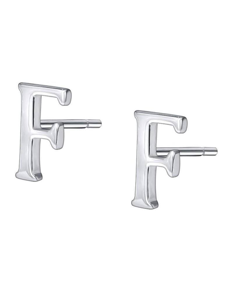 Fashion Initial Letter Earrings 925 Sterling Silver Small Letter Alphabet A-Z Stud Earrings Girls hypoallergenic F $8.24 Earr...