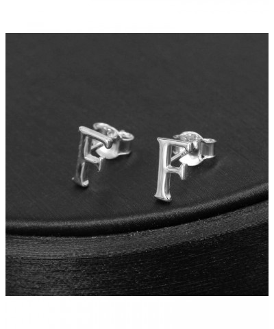 Fashion Initial Letter Earrings 925 Sterling Silver Small Letter Alphabet A-Z Stud Earrings Girls hypoallergenic F $8.24 Earr...