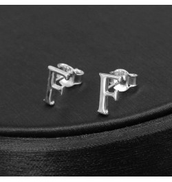 Fashion Initial Letter Earrings 925 Sterling Silver Small Letter Alphabet A-Z Stud Earrings Girls hypoallergenic F $8.24 Earr...