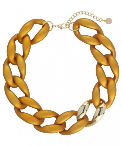 Statement Chunky Acrylic Chain Link Choker Necklace for Women Matte gold $10.00 Necklaces