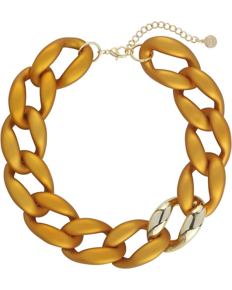 Statement Chunky Acrylic Chain Link Choker Necklace for Women Matte gold $10.00 Necklaces