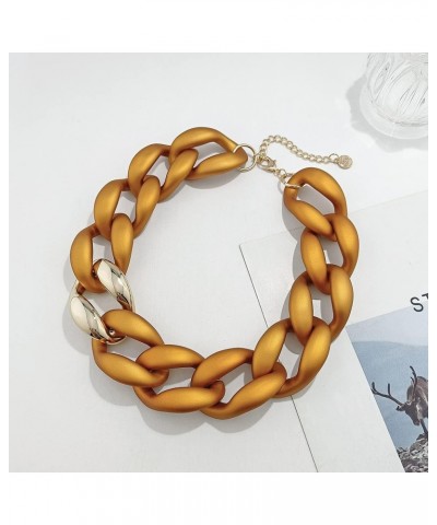 Statement Chunky Acrylic Chain Link Choker Necklace for Women Matte gold $10.00 Necklaces