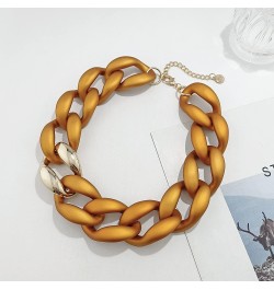 Statement Chunky Acrylic Chain Link Choker Necklace for Women Matte gold $10.00 Necklaces