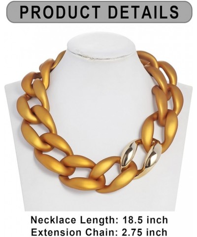 Statement Chunky Acrylic Chain Link Choker Necklace for Women Matte gold $10.00 Necklaces