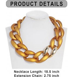 Statement Chunky Acrylic Chain Link Choker Necklace for Women Matte gold $10.00 Necklaces