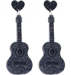 Acrylic Classical Guitar Dangle Earrings Vintage Punk Renaissance Music Guitar Violin Long Drop Earrings Black $5.86 Earrings