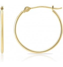 14k Yellow Gold Thin Round Hoop Earrings 14mm $28.49 Earrings