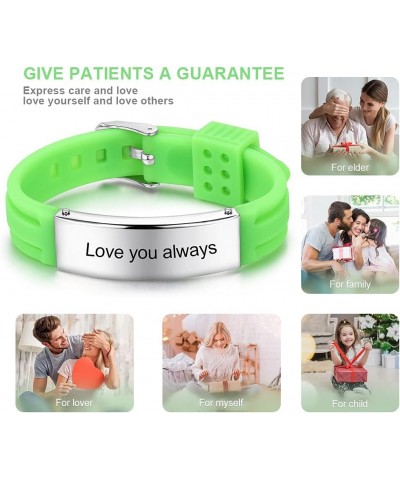 Personalized Bracelet Silicone Medical Bracelets Adjustable Sport Emergency ID Bracelets Free Engraving 9 Inches Waterproof I...