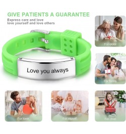 Personalized Bracelet Silicone Medical Bracelets Adjustable Sport Emergency ID Bracelets Free Engraving 9 Inches Waterproof I...