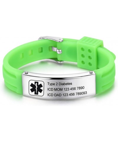 Personalized Bracelet Silicone Medical Bracelets Adjustable Sport Emergency ID Bracelets Free Engraving 9 Inches Waterproof I...