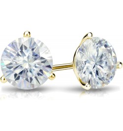 1 to 7 Carat Moissanite Round Stud Earrings for Women in 14k Gold (J-K, TGW) 3-Prong Martini Screw Back Yellow Gold 1.5 carat...