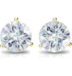 1 to 7 Carat Moissanite Round Stud Earrings for Women in 14k Gold (J-K, TGW) 3-Prong Martini Screw Back Yellow Gold 1.5 carat...