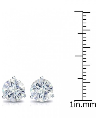 1 to 7 Carat Moissanite Round Stud Earrings for Women in 14k Gold (J-K, TGW) 3-Prong Martini Screw Back Yellow Gold 1.5 carat...