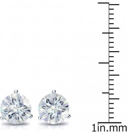 1 to 7 Carat Moissanite Round Stud Earrings for Women in 14k Gold (J-K, TGW) 3-Prong Martini Screw Back Yellow Gold 1.5 carat...