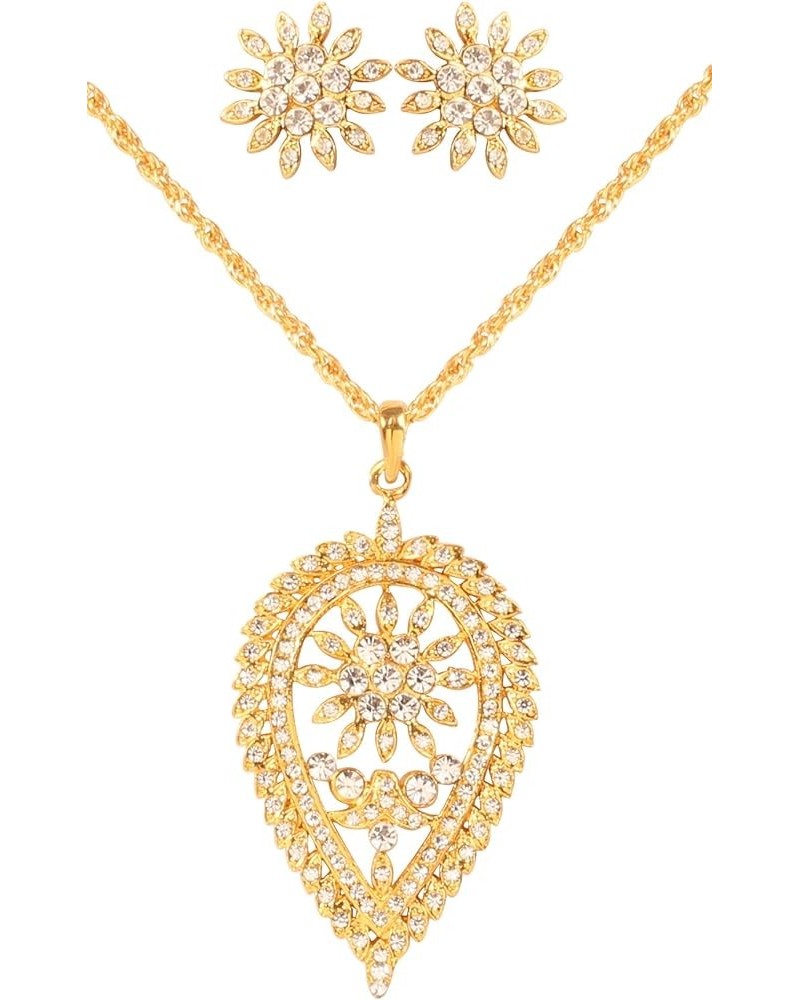 Indian Bollywood Contemporary Stylish Designer Jewelry Pendant Set in Colorful Gold or Silver Tone for Women. D039 Gold $9.03...