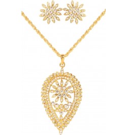 Indian Bollywood Contemporary Stylish Designer Jewelry Pendant Set in Colorful Gold or Silver Tone for Women. D039 Gold $9.03...