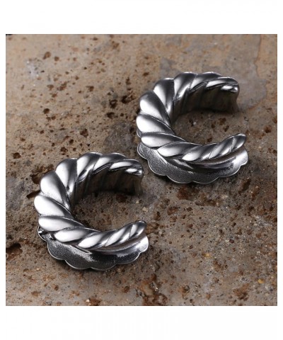 2PCS Classic Saddle Plugs Gauges Tunnels for Ears, Hypoallergenic 316 Stainless Steel Ear Plugs Tunels Gauuges for Stretched ...