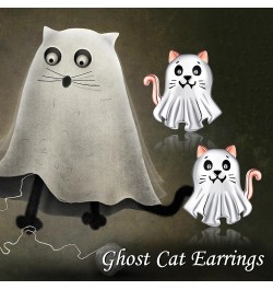 Ghost/Pumpkin/Skull Earrings Sterling Silver Halloween Earrings Ghost Jewelry Halloween Gifts for Women Girls Ghost Cat $8.69...