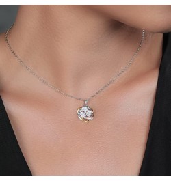 925 Sterling Silver and 10K Yellow Gold White Moissanite and Lab Grown Diamond Pendant Necklace For Women (1.51 Cttw, Oval 6X...