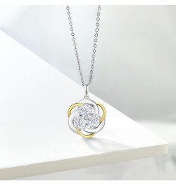 925 Sterling Silver and 10K Yellow Gold White Moissanite and Lab Grown Diamond Pendant Necklace For Women (1.51 Cttw, Oval 6X...