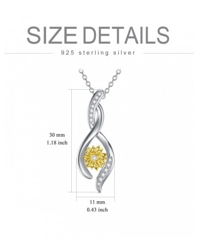 Sunflower Dimonds Necklace for Women, You Are My Sunshine, Natural Dimonds Sterling Silver Infinity Sunflower Pendant Jewelry...