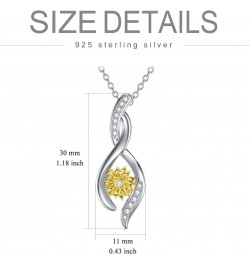 Sunflower Dimonds Necklace for Women, You Are My Sunshine, Natural Dimonds Sterling Silver Infinity Sunflower Pendant Jewelry...