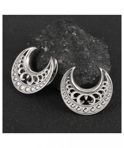 2 PCS 8mm-25mm Hypoallergenic 316 Stainless Steel Aesthetic Opening Saddle Tunnels Hangers Ear Gauges Plugs Stretcher Earring...