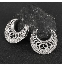 2 PCS 8mm-25mm Hypoallergenic 316 Stainless Steel Aesthetic Opening Saddle Tunnels Hangers Ear Gauges Plugs Stretcher Earring...