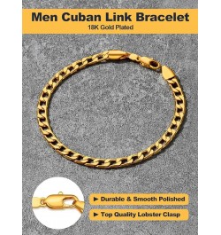 Link Bracelets for Men, Stainless Steel/Black/Gold Plated Cuban Link Chain Bracelets, Unisex Chunky Bracelets, Xmas Fathers D...