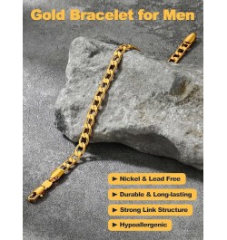 Link Bracelets for Men, Stainless Steel/Black/Gold Plated Cuban Link Chain Bracelets, Unisex Chunky Bracelets, Xmas Fathers D...