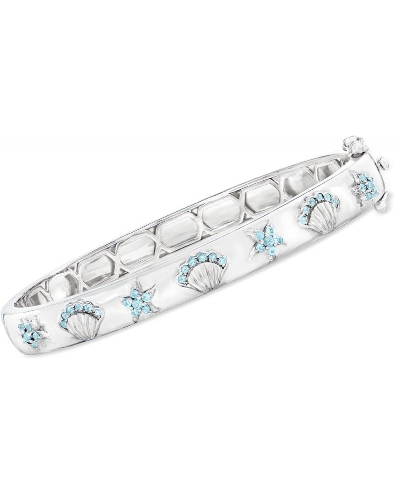 0.50 ct. t.w. Tonal Blue Topaz Sea Life Bangle Bracelet in Sterling Silver 7.0 Inches $111.00 Bracelets