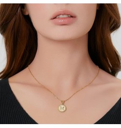 Gold Initial Necklace for Teen Girls Trendy, 18K Gold Plated letter Pendant Necklace for Women Choker Personalized Shell Neck...