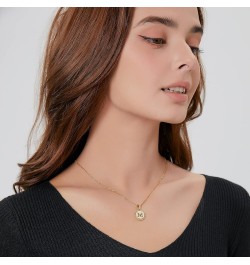 Gold Initial Necklace for Teen Girls Trendy, 18K Gold Plated letter Pendant Necklace for Women Choker Personalized Shell Neck...