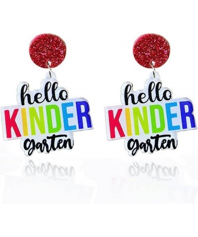 Teacher Earrings for Women Double-sided Print Wooden Drop Dangle Earrings Back to School Teacher Appreciatio Gifts Kindergart...