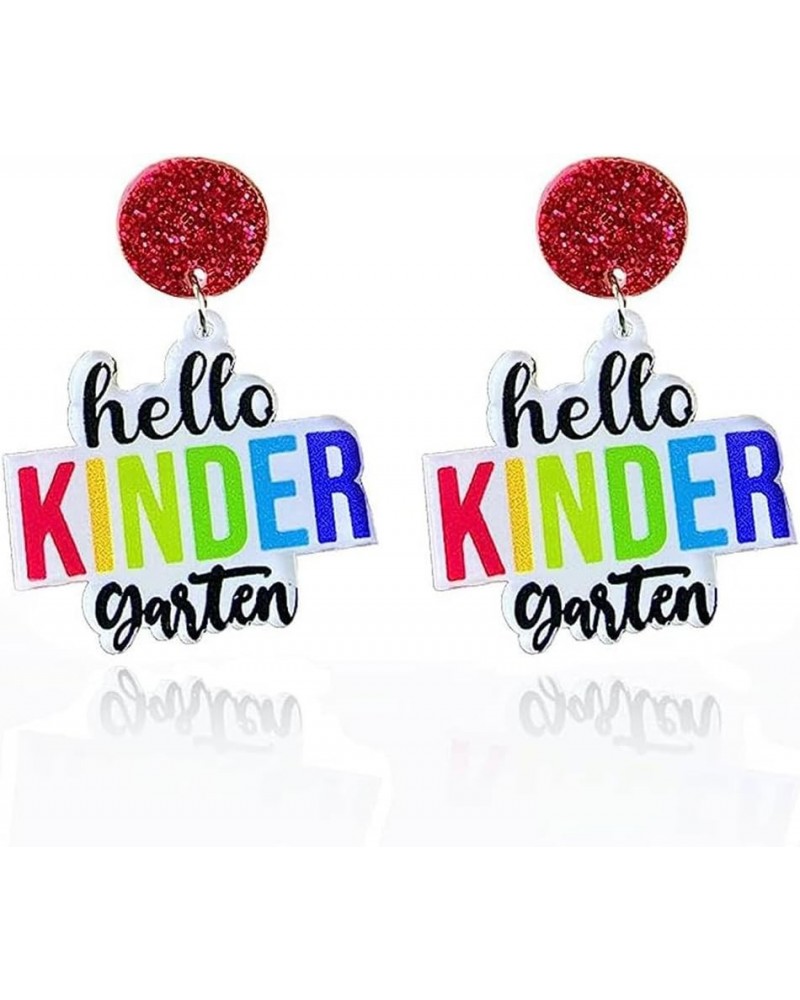 Teacher Earrings for Women Double-sided Print Wooden Drop Dangle Earrings Back to School Teacher Appreciatio Gifts Kindergart...