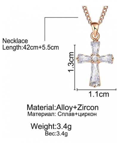 Sollarisy Cross Necklace Gemstone Necklace Faux Cubic Zirconia Cross Pendant Necklace Religious Christian Baptism Gift for Wo...