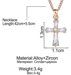 Sollarisy Cross Necklace Gemstone Necklace Faux Cubic Zirconia Cross Pendant Necklace Religious Christian Baptism Gift for Wo...