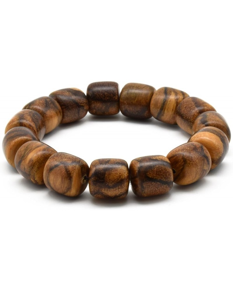 Unisex Natural Qinan Agarwood Prayer Beads Tibetan Buddhism Mala Bracelet Necklace Beads 15mm Cylinder x 15 Beads $11.25 Neck...