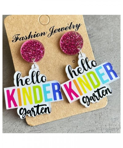 Teacher Earrings for Women Double-sided Print Wooden Drop Dangle Earrings Back to School Teacher Appreciatio Gifts Kindergart...