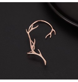 Platinum Plated Copper Cartilage Cuff Earring Non Piercing Wraps for Women Girls Clip Ons Earring Climber T-Rose Gold (Right)...