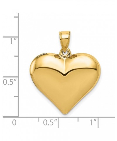 14k Yellow Gold 3 D Puffed Heart Pendant Charm for Women 18 inch 14K Chain $98.03 Necklaces