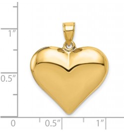 14k Yellow Gold 3 D Puffed Heart Pendant Charm for Women 18 inch 14K Chain $98.03 Necklaces