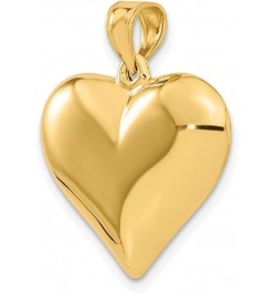 14k Yellow Gold 3 D Puffed Heart Pendant Charm for Women 18 inch 14K Chain $98.03 Necklaces