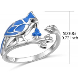 S925 Sterling Silver Cardinal Hummingbird Urn Ring for Ashes Blue Jay Red Bird Rings Heart Keepsake Memorial Jewelry Gifts Bl...